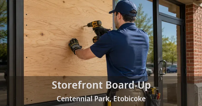 Storefront Board-Up Centennial Park, Etobicoke - ON