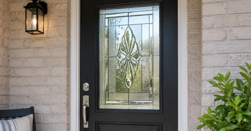 technician replacing a cracked decorative glass panel in Sunnylea, Etobicoke