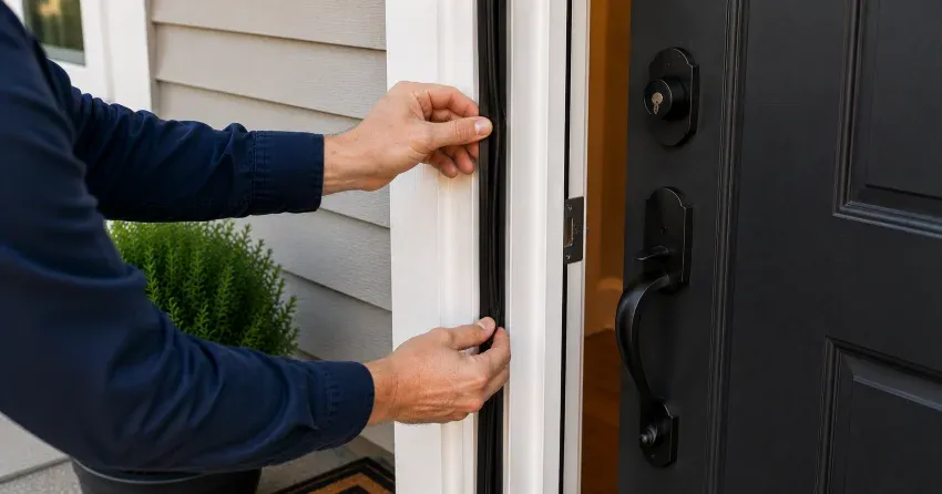 technician performing light test on door seal in Sunnylea, Etobicoke