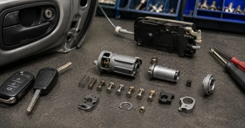 technician testing a car key fob during Car Lock Repair Etobicoke