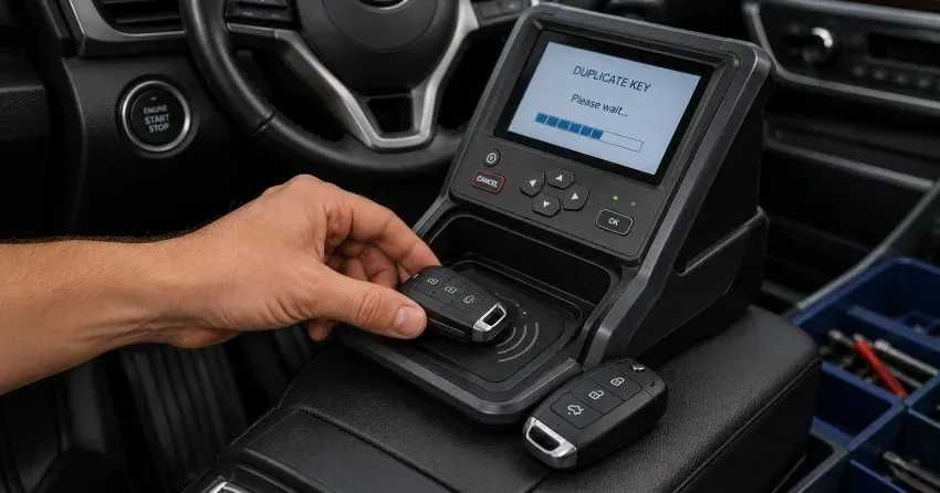 technician cloning a transponder chip key in Richview, Etobicoke