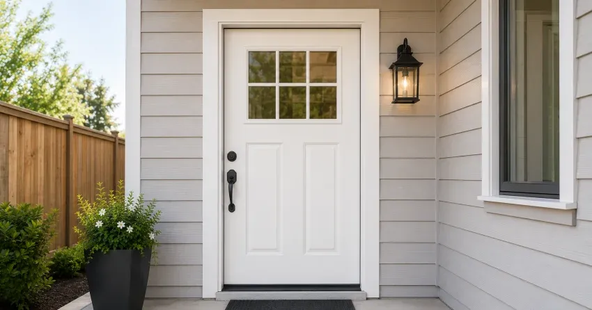 technician installing exterior door frame in Sunnylea, Etobicoke
