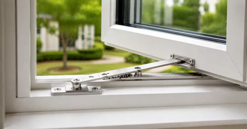 technician replacing casement window hinge in Etobicoke