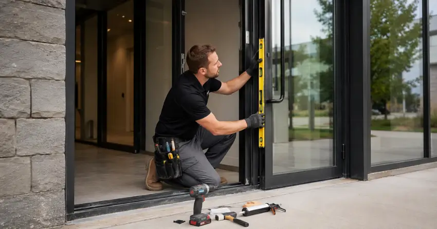commercial glass door frame installation Sunnylea, Etobicoke