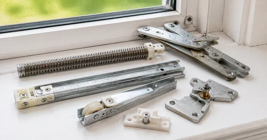 technician adjusting window sash alignment in Richview, Etobicoke home