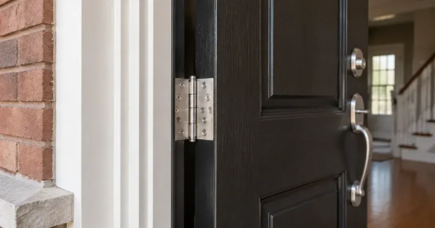 technician repairing a front door lock and frame in Sunnylea, Etobicoke
